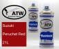 Preview: Suzuki, Peruchet Red, 21L: 400ml Sprühdose + 400ml Klarlack - Set, von ATW Autoteile West.